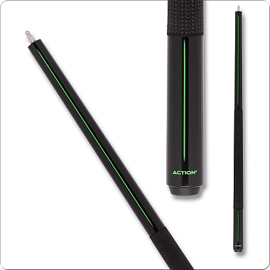 Action ABK09 Break Cue - 25oz  - Black with neon green stripe design