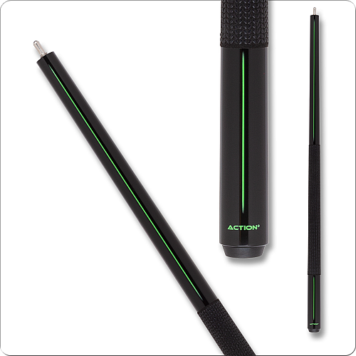 Action ABK09 Break Cue - 25oz  - Black with neon green stripe design