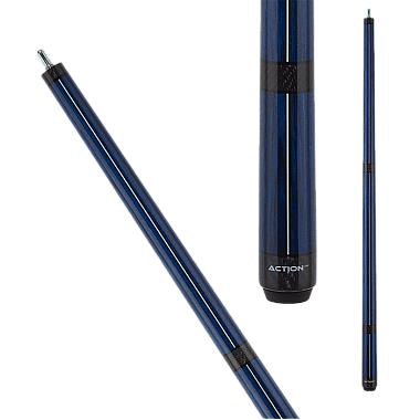 Action ACCF01 Pressed Wood Series Cue Blue wood with two white stripes and carbon fiber band