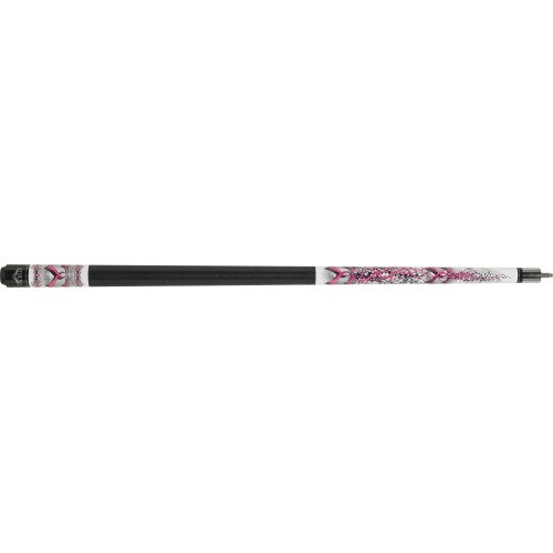 Athena ATH42 Pool Cue Two-tone pink hearts and thorns overlaid design