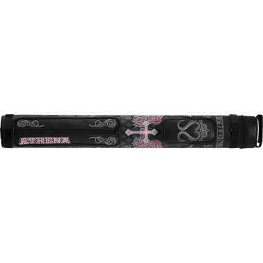 Athena ATHC06 Cue Case - 2/2 Embroidered cross and wings with pink accents