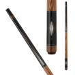 Elite - Prestige 33 Pool Cue - Black stained Maple with Zebrawood points 