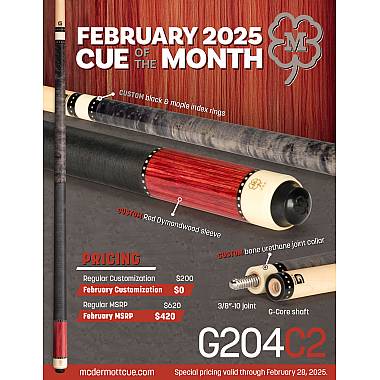 McDermott Pool Cue - G204C2 - Feb 2025 COTM Gray Stain