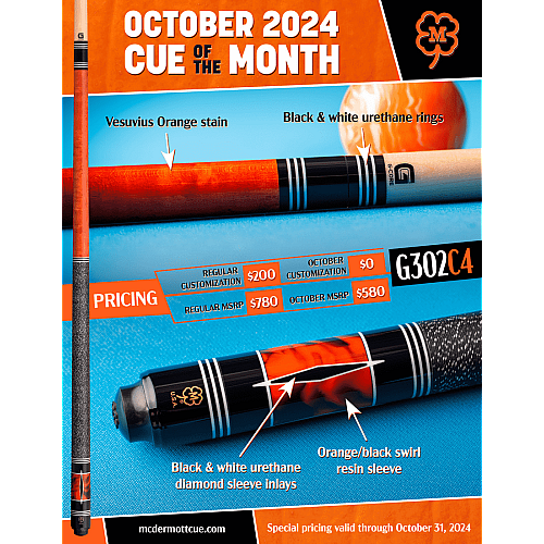 McDermott - G302C4 Pool Cue Oct 2024 COTM