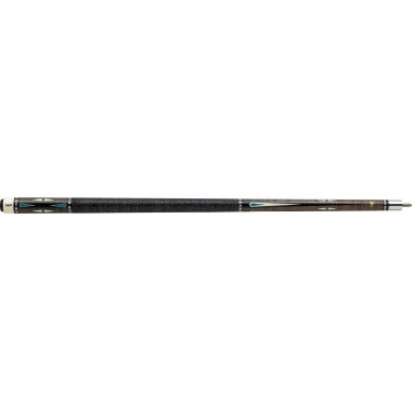 Griffin - GR-05 Pool Cue Dark gray stained with four, ebony, ivory & turquoise overlaid points