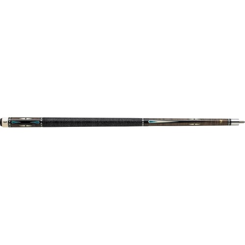 Griffin - GR-05 Pool Cue Dark gray stained with four, ebony, ivory & turquoise overlaid points