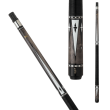 Griffin - GR-24 - Dark gray stained Pool Cue ebony and ivory alternating overlaid points