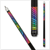 Action Impact IMP76 Cue - Black and a rainbow colored design