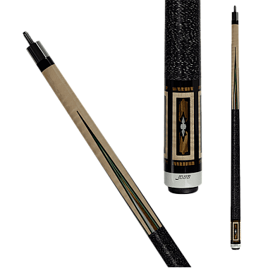 Joss JOS205 Pool Cue - Maple with Bocote points, black, green and maple veneers.