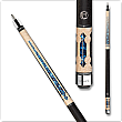 Lucasi - LHC97 Pool Cue - Birdseye maple with five floating blue luster point inlays