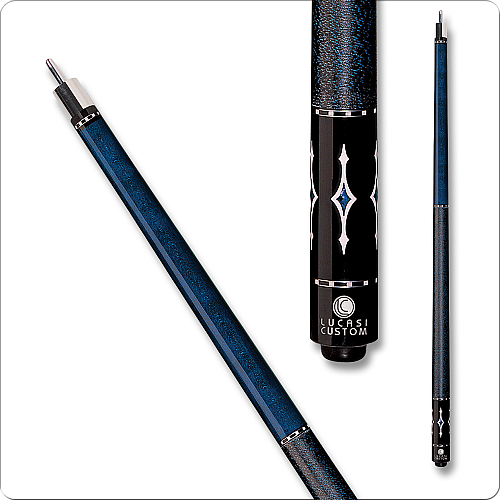 Lucasi - LZE7 Pool Cue Blue stained Birdseye maple with a black and white checkered ring