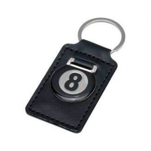 8-Ball Leather Key Chain