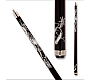 Outlaw OL62 Thunder Series Cue Black with Spur with roses and barb wire design branded by hand and painted white